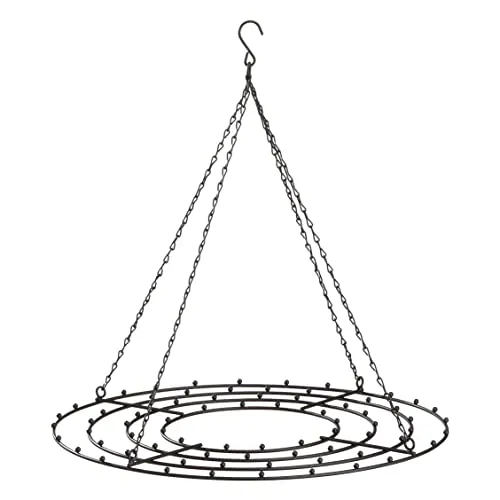 Spetebo Metall Hängekranz schwarz rund groß - 42 cm - Nussknacker Deko Kranz zum Aufhängen, modern und vielseitig, ideal für weihnachtliche Dekorationen mit 72 Kügelchen zur individuellen Gestaltung.