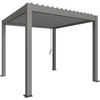 Biohort Pergola 255 cm x 312 cm x 312 cm - Quarzgrau/Silber-Metallic - Terrassenüberdachungen mit modernem Design, ideal für Gartenpartys und Brunch im Freien, bietet Schatten und Stil für Ihren Outdoor-Bereich.