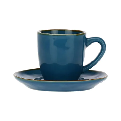 Rose&Tulipani Concerto Blu Avio, Espressotasse mit Untertasse, Blau, 90 ml