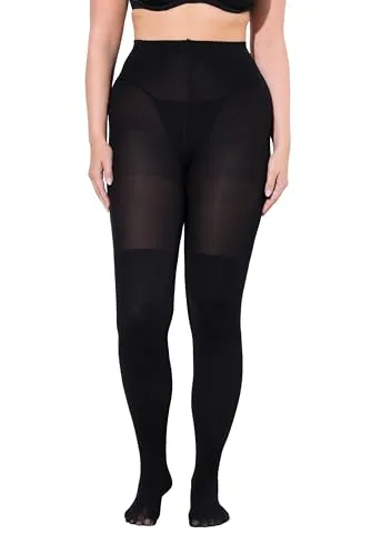 Ulla Popken Damen große Größen Übergrößen Plus Size Strumpfhose, Overknee-Optik, 80 den