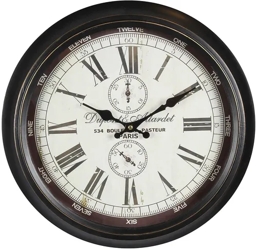 Ambiente Haus Wanduhr Dupont Wanduhr aus Metall 40cm in schwarz von Ambiente Haus