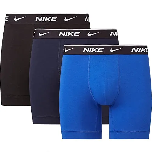 NIKE Boxer Brief 3PK mit Logo-Elastikbund - Boxer anliegend, 3er-Pack mit hochwertigem Baumwollstretch für optimalen Tragekomfort und sportlichen Style.