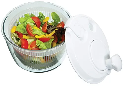 KitchenCraft Mini Salatschleuder, 19cm – Perfekt für frische Salate - Salatschleuder (19cm) für müheloses Trocknen von Salat und Gemüse, ideal für kleine Küchen und gesundes Kochen.