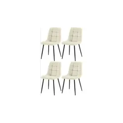 CLP Esszimmerstühle Antibes I 4er Set mit Samtbezügen - Esszimmerstühle mit gepolsterten Samtbezügen und stabilen Metallbeinen, belastbar bis 150 kg. Ideal für ein modernes Ambiente in Küche oder Wohnzimmer.