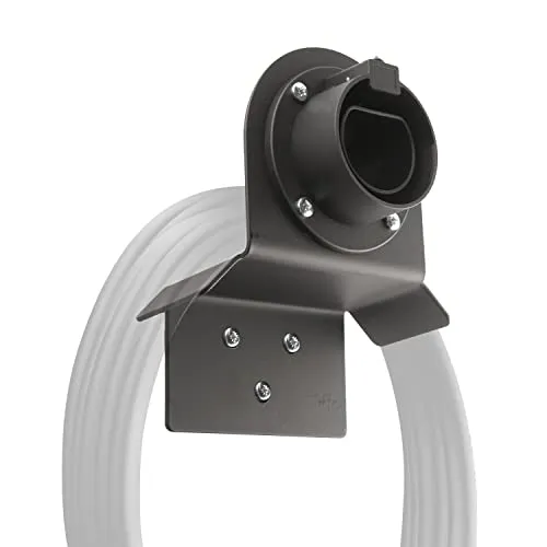 Wallbox24 Premium Wandhalterung für Ladekabel Stecker Typ 2 gerade schwarz Ladestation Wallbox