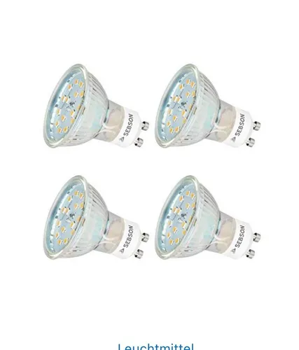 4x LED Lampen GU10 5W warmweiss RA97 flimmerfrei 230V 420lm Leuchtmittel SEBSON