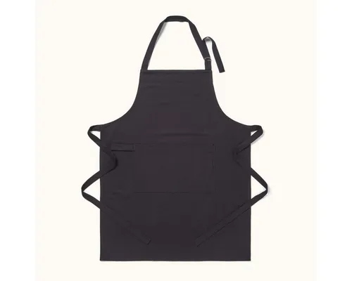 Homescapes Kochschürze Kochschürze schwarz – 100% Baumwolle