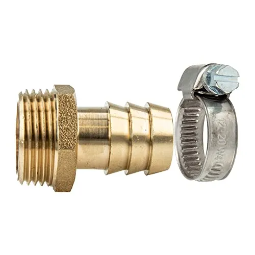 tecuro Sauger Schlauchtülle Ø 40 mm x 1 1/2 Zoll AG und W4 Schlauchschelle 40-60 mm