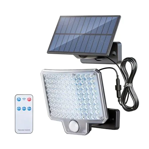 GRIFEMA Solarlampe für Außen mit Fernbedienung und Bewegungsmelder