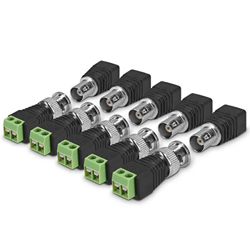 kwmobile 5X bnc Stecker Adapter Set - 5x BNC Stecker 5x Buchse Terminal Block Steckverbinder - für z.B. Mini Kamera CCTV Netzwerk - BNC-Verbinder