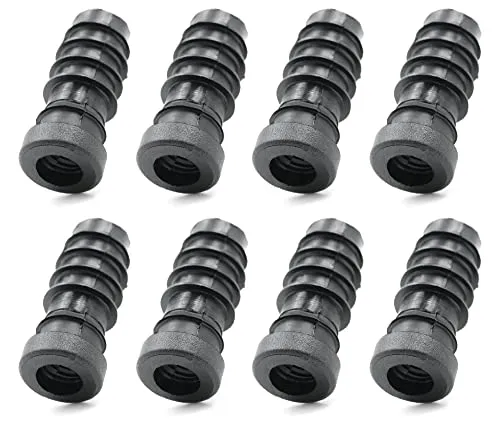 Design61 8x Gewindestopfen Justierstopfen für Rundrohr mit Kunststoffgewinde M8 Ø 16 mm 1 mm Wandstärke