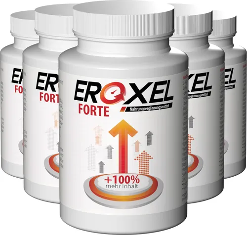 Eroxel Forte - 300 Kapseln (5 x 60 Kapseln) - 5er Pack - Nahrungsergänzungsmittel mit hochdosierten, pflanzlichen Inhaltsstoffen zur Unterstützung von Spermabildung und Testosteronspiegel. 100% vegan und ohne Zusatzstoffe für maximale Reinheit.