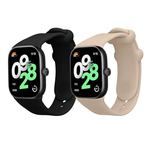 kwmobile 2X Sportarmband kompatibel mit Xiaomi Redmi Watch 4 / Watch 5 / Watch 5 eSIM Armband - Fitnesstracker Band Set aus TPU Silikon