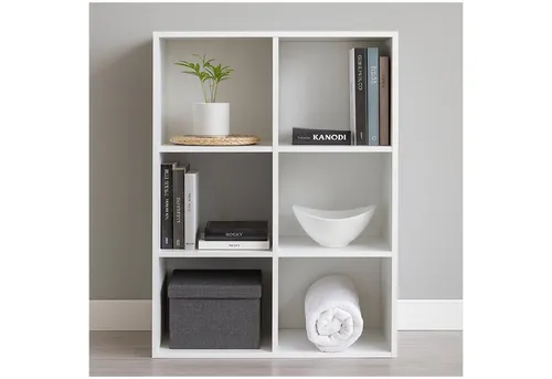 HTI-Living Standregal Thekla 60x90 cm - Weiß - Standregal mit 6 Ablageflächen, ideal für Ordnung im Wohnraum. Modernes Design in Weiß, perfekt für jedes Zuhause.