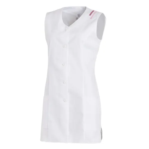 Langer Kasack, weiß, Größe 46 - Medizinische Berufsbekleidung, elegante lange Tunika in Weiß, Größe 46, ideal für einen professionellen Auftritt im Gesundheitswesen.