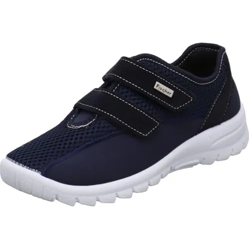 Fischer Markenschuh Damen Hausschuh Bequemschuh - Bequemer Hausschuh aus Textil in Blau mit praktischem Klettverschluss, ideal für entspannte Stunden zu Hause.