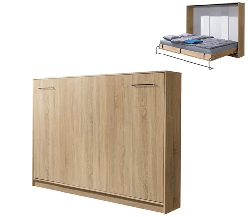 QMM TraumMöbel Schrankbett Wandbett HB90x200 (Einzelnes Möbelstück, 1-St., Farbauswahl) horizontal Klappbar