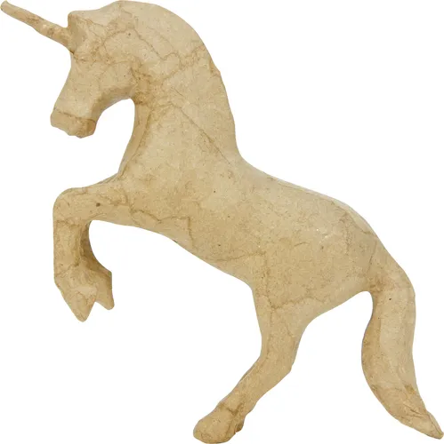 d copatch Dekofigur Einhorn - Pappmaché Figur in Braun, 14 cm hoch und 4 cm breit, ideal für kreative Dekoideen