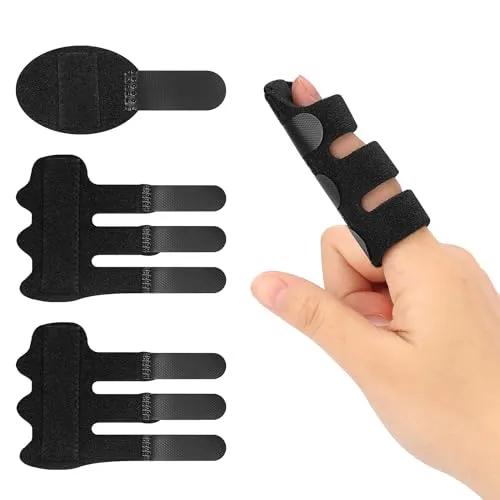 SupreGear Fingerschiene - Verstellbare Fingerstütze für schnelle Heilung - 3-teiliges Set zur Unterstützung bei Fingerfrakturen und Verletzungen. Hergestellt aus hochwertigem Neoprengummi für maximalen Komfort und lange Tragedauer.