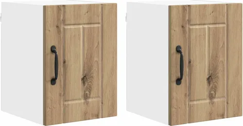 vidaXL Küchenschrank 2 pcs Artisan-Eiche - Küchenunterschrank aus langlebigem Holzwerkstoff mit minimalistischer Ästhetik, 4 Regalen für optimalen Stauraum und einfache Pflege für deine moderne Küche.