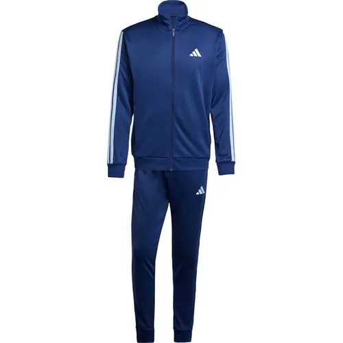 adidas Herren 3 STRIPES FRENCH TERRY TRACKSUITS, dunkelblau, XL - Trainingsbekleidung mit regulärer Passform, durchgehendem Reißverschluss und recyceltem Polyester für nachhaltigen Komfort.