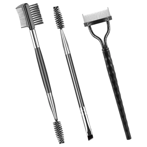 Wimpernbürste Augenbrauen Bürste Wimpernkamm Wimpern Bürste Wimperntrenner Brauenkamm & Wimpernspoolie Professionelle Augen-Makeup-Werkzeuge (3er Set)