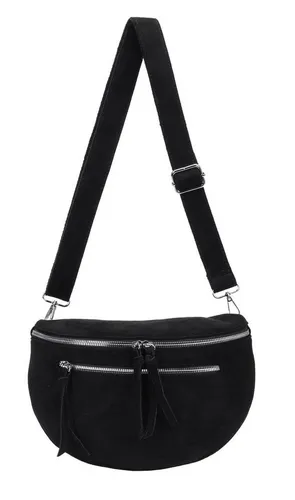 ITALYSHOP24 Bauchtasche Damen Gürteltasche Hüfttasche Bodybag Handytasche Umhängetasche Reise, Stoff Tasche CrossOver Brusttasche Wildlederimitat Slingntasche