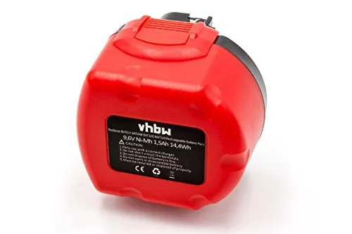 vhbw Akku kompatibel mit Bosch GSR 9.6V, PSR 960 Werkzeug (1500 mAh, NiMH, 9,6 V)