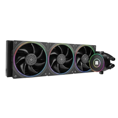 Thermalright Aqua Elite 360 V5 ARGB Black CPU-Flüssigkeitskühler, 360 mm Kühlkörpergröße, 3x TL-S12 PWM Lüfter, für AM4/AM5, Intel LGA115X/1200/1700/1851, AIO CPU-Kühler