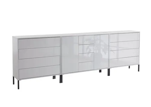BMG Möbel Kommode Sideboard Mailand Set 12, Hochglanz und Push-to-open - Modernes BMG Möbel Sideboard Mailand Set 12 mit griffloser Push-to-open-Funktion. In Weiß Hochglanz und matt erhältlich, bietet es viel Stauraum für Kleidung und mehr. Pflegeleicht dank Anti-Fingerprint-Beschichtung.