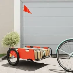 vidaXL Fahrradanhänger - Robuster Lastenanhänger mit Reflektoren - Fahrradanhänger aus pulverbeschichtetem Eisen und wasserabweisendem Oxford-Gewebe, ideal für sicheres Transportieren von Gepäck und mehr, auch bei schlechten Sichtverhältnissen.