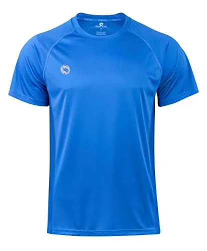 STARK SOUL Herren Sportshirt Fitness T-Shirt Reflect, Kurzarm Funktionsshirt, Atmungsaktiv Schnelltrocknendes Trainingsshirt - Blau - M