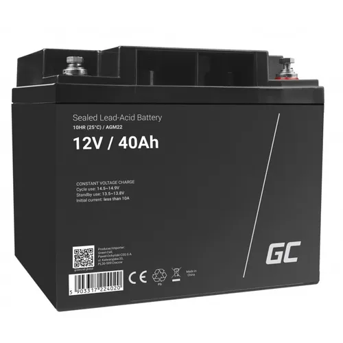 Green Cell USV-Akku AGM22 - 40 Ah - USV Ersatzbatterie mit 40 Ah Kapazität, ideal für unterbrechungsfreie Stromversorgung und zuverlässigen Schutz Ihrer Geräte.