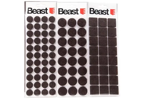 Beast Möbelfuß 92 selbstklebende Filzgleiter rund, eckig, schwarz Möbelgleiter Set, (92-St), selbstklebend