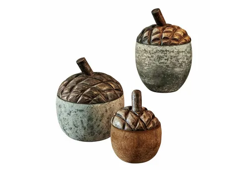 Mirabeau Dekoobjekt Eichel 3er Set Vibius braun/grau