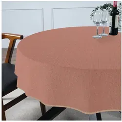 ANRO Tischdecke Hochwertig Tischwäsche mit Beschichtung (Einzelstück 1-tlg), Premium TEFLON und 2-Fache Acryl Beschichtung rot Rund | Ø 100 cm x 100 cm x 100 cm