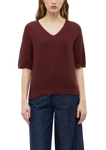 s.Oliver Kurzarm-Strickpullover aus Baumwollmix - Reguläre Passform mit weichem Feinstrick, V-Ausschnitt und modischen Raglanärmeln. Ideal für den lässigen Look im Alltag und vielseitig kombinierbar.