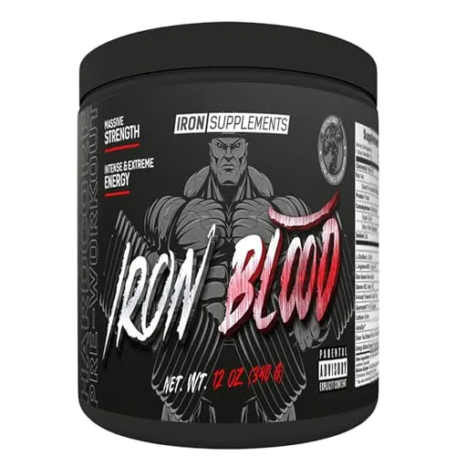 American Supps Iron Blood Pre-Workout Booster - 340 g - Aminosäuren für optimale Leistung, mit 10 effektiven Inhaltsstoffen und transparenter Formulierung für maximale Trainingsresultate.
