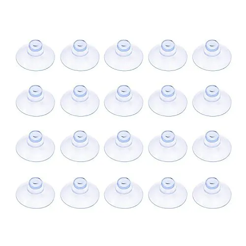 Outus 20 Stück Kleine Klare Kunststoff-Saugnäpfe ohne Haken, 20 mm | Transparente Saugnäpfe für Glatte Oberflächen