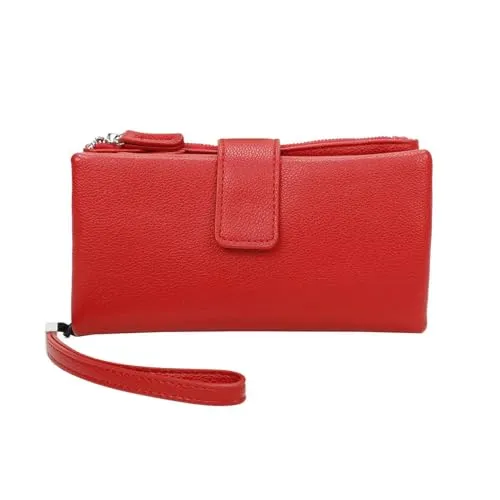 Damen GELDBÖRSE Brieftasche Wallet Geldtasche Portemonnaie Kreditkartenetu Portafoglio Kartenetui Geldbeutel Rot 19x10x4