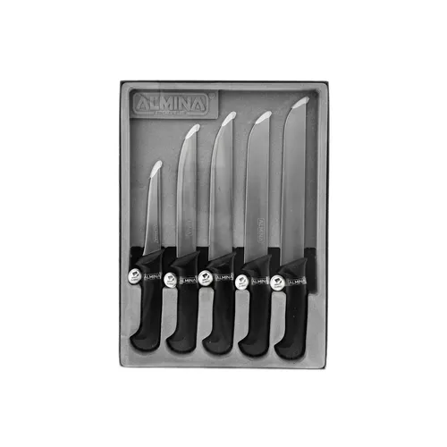 5-teiliges Küchenmesser-Set - Schwarz - Hochwertiges Edelstahl-Messer-Set mit 5 Teilen, ideal zum Schneiden, Stechen und Entbeinen für die perfekte Zubereitung in Ihrer Küche.