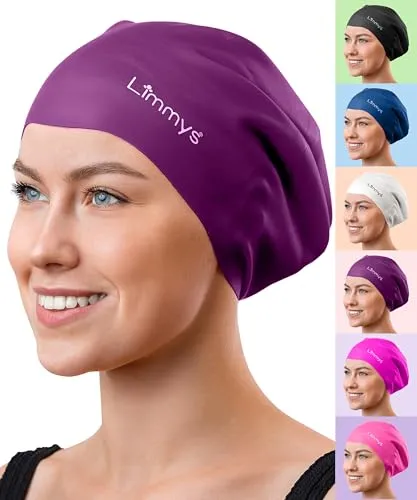 Produktbild Limmys Premium Badekappe für Damen & Herren – Weiche Silikon Badehaube für Erwachsene – Bequeme, Stromlinienförmige Passform, Chlorresistent, Hypoallergen, Schwimmhaube für Training & Freizeit