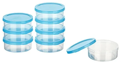 Kigima Mini-Gefrierdosen 8x0,2L rund Hellbllau – Vorratsdosen mit Deckel luftdicht – Frischhaltedosen mit Deckel – Aufbewahrungsbox Küche für Mealprep & Organisation – Austrian Quality