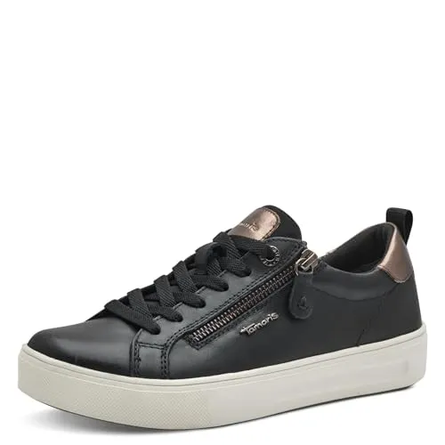 Tamaris Comfort Damen Sneaker mit Reißverschluss, Schwarz (Black), 40 EU - Damen-Sneaker mit T-flow-Technologie für federleichten Gang und herausnehmbarer Einlegesohle für individuellen Komfort. Hochwertiges Material sorgt für Langlebigkeit und Stil.