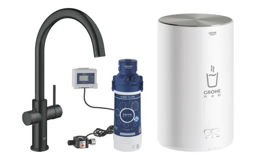GROHE Red Duo Armatur und Boiler 30083_1, Größe M - Warmwasserspeicher mit Einlochmontage, kochendes Wasser auf Knopfdruck und TÜV-zertifizierte Sicherheit für sorgenfreies Kochen.