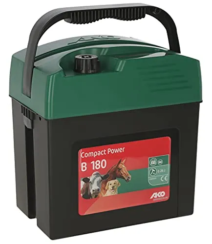 Kerbl Weidezaungerät Compact Power B 180 - Effektives 9 Volt Weidezaungerät für mobile Nutzung, ideal für kleine Weiden und Kleintiere. Erhältlich in trendigen Farben mit LED-Anzeige für Spannung und Batteriekontrolle.
