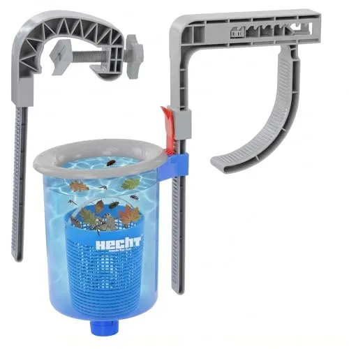 Hecht Pool Skimmer für Aufstell- und Stahlwandpools - Effektiver Einhängeskimmer für klare Wasseroberflächen. Der HECHT Skimmer entfernt Blätter und Schmutz mühelos und unterstützt die Wasserpflege. Flexibel einsetzbar mit Adapter für 32/38 mm Schlauch.