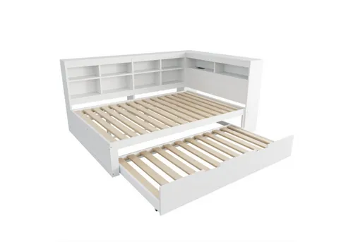 autolock Kinderbett Schlafsofa 140x200 cm mit ausziehbarem Bett und USB-Steckdose