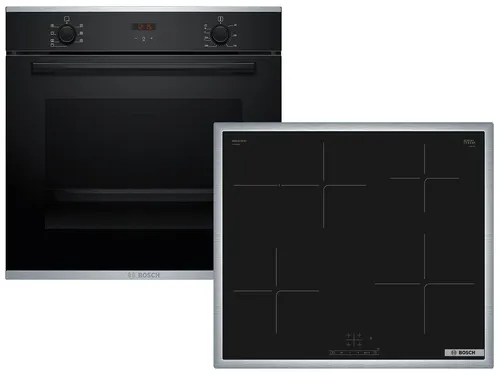 Bosch HBD435FH61 Set Backofen HBS233BB0 Schwarz + Induktionskochfeld PIF64KBB5E