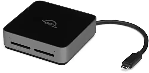 OWC Atlas Dual SD Card Reader - Speicherkarten Lesegerät, schneller USB 3.2 Gen 2 Anschluss für blitzschnelles Übertragen von Daten, ideal für Fotografen und Videografen